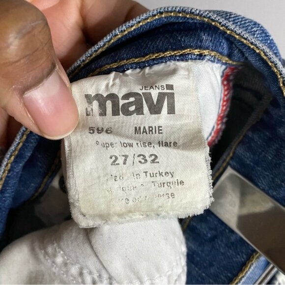 Mavi Women's Marie Super Low Rise Distressed Flare Denim Jeans - Picture 5 of 9